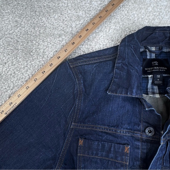 Scotch & Soda Trucker Denim Jean Jacket Cotton Dark Blue Men size Med - Picture 10 of 10